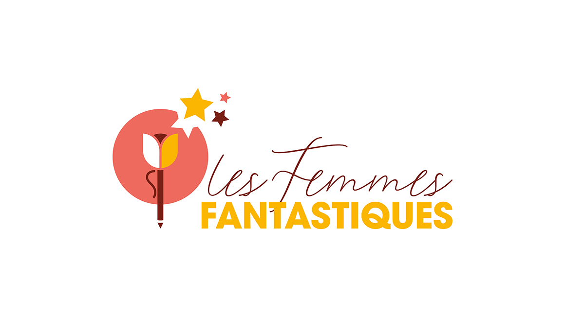 Logo stylo étoiles Les femmes fantastiques par Doriane Huynh graphiste à Obernai